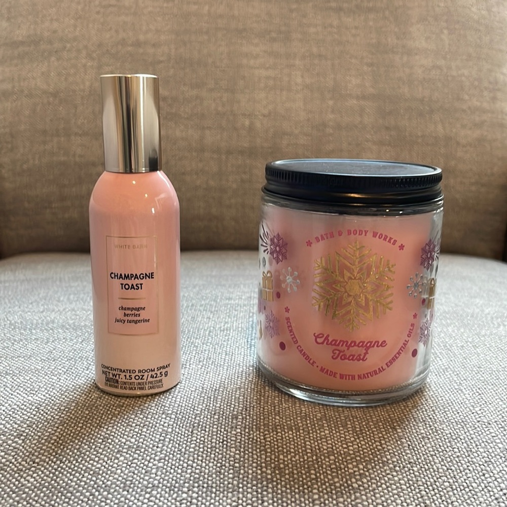 Bath and Body Works Champagne Toast Candle and Room Spray